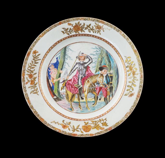 Chinese export porcelain famille rose charger with Don Quixote | MasterArt